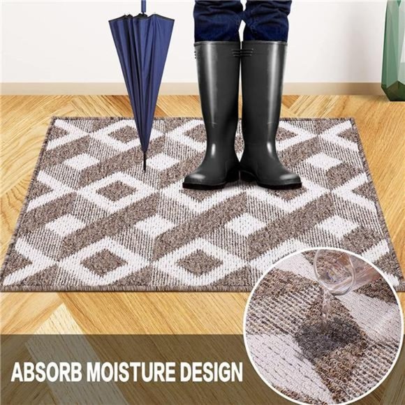 Door Mat, Front Indoor Doormat TPR Backing Non Slip Entry Rug Washable - Picture 3 of 7